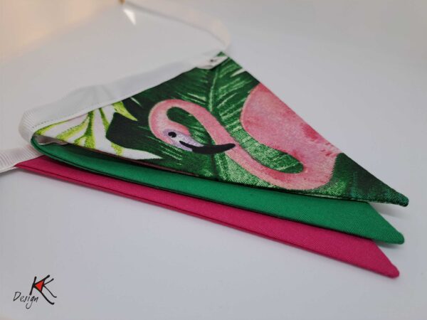 Kokvilnas karodziņu virtene bērnistabai_Flamingo - Image 2