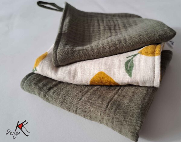 Muslīna lupatiņas citrons/haki - Image 3